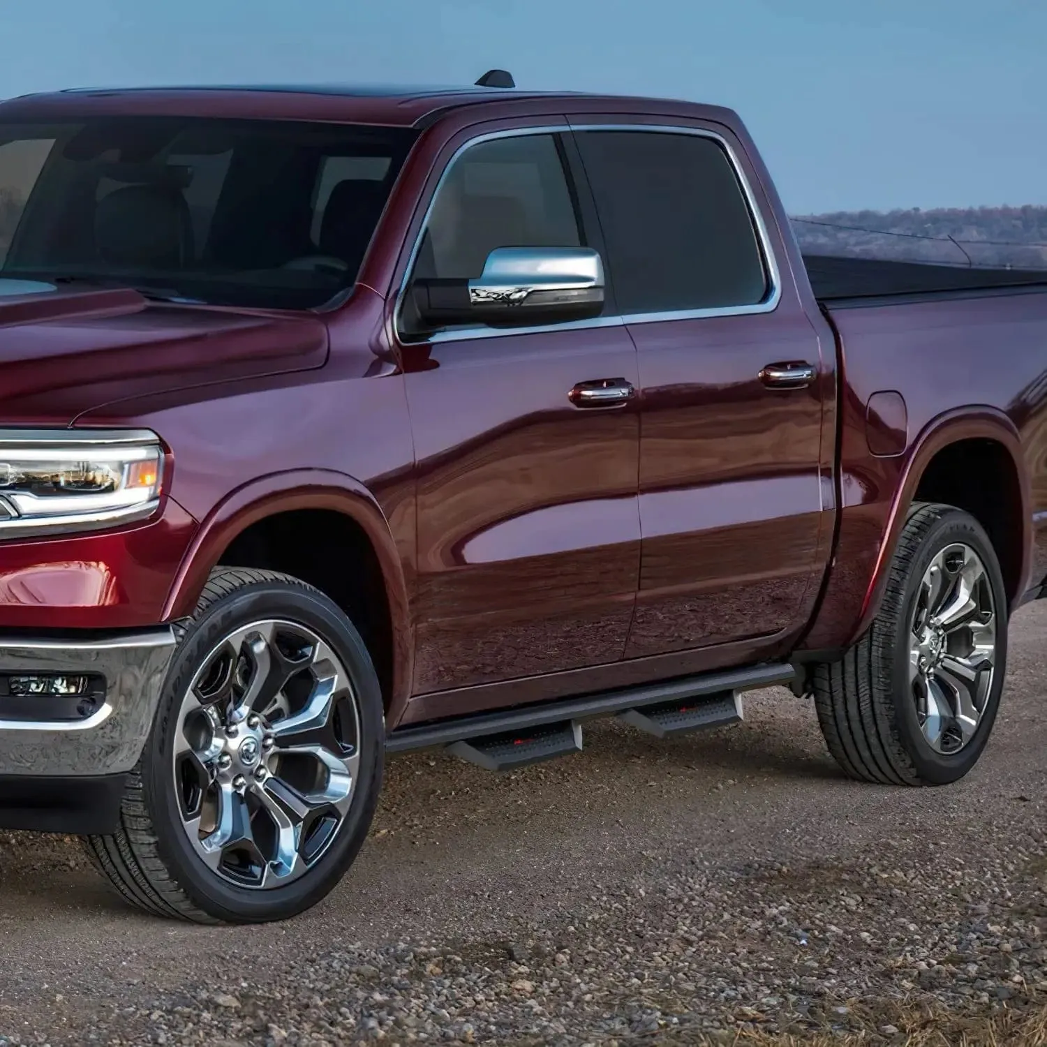 2009-2018 Dodge Ram 1500 Crew Cab 2019-2023 1500 Classic 2010-2022 2500 3500 Running Boards 4 Inch Drop Side Steps Bolt-on Black Powder Coated Nerf Bars Running Boards