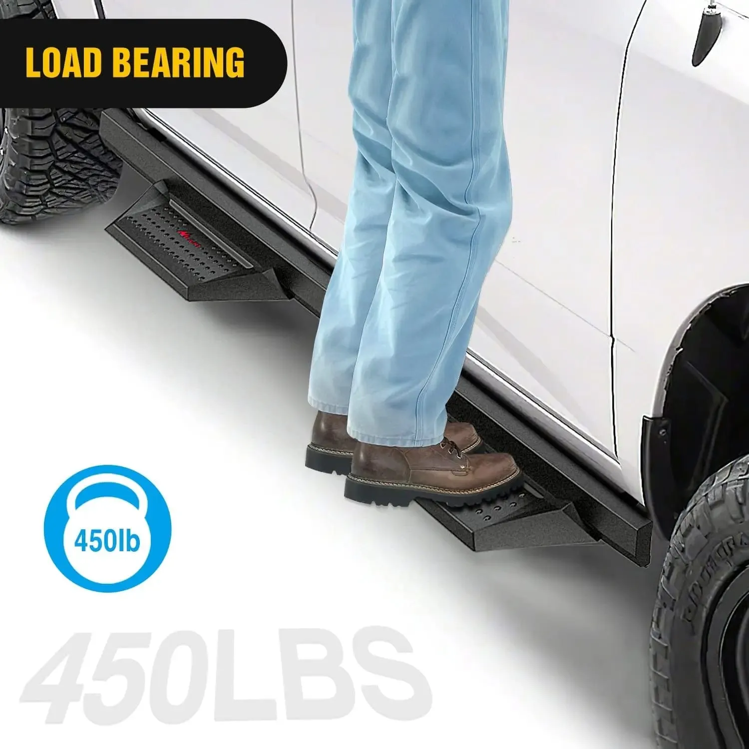 2009-2018 Dodge Ram 1500 Crew Cab 2019-2023 1500 Classic 2010-2022 2500 3500 Running Boards 4 Inch Drop Side Steps Bolt-on Black Powder Coated Nerf Bars Running Boards