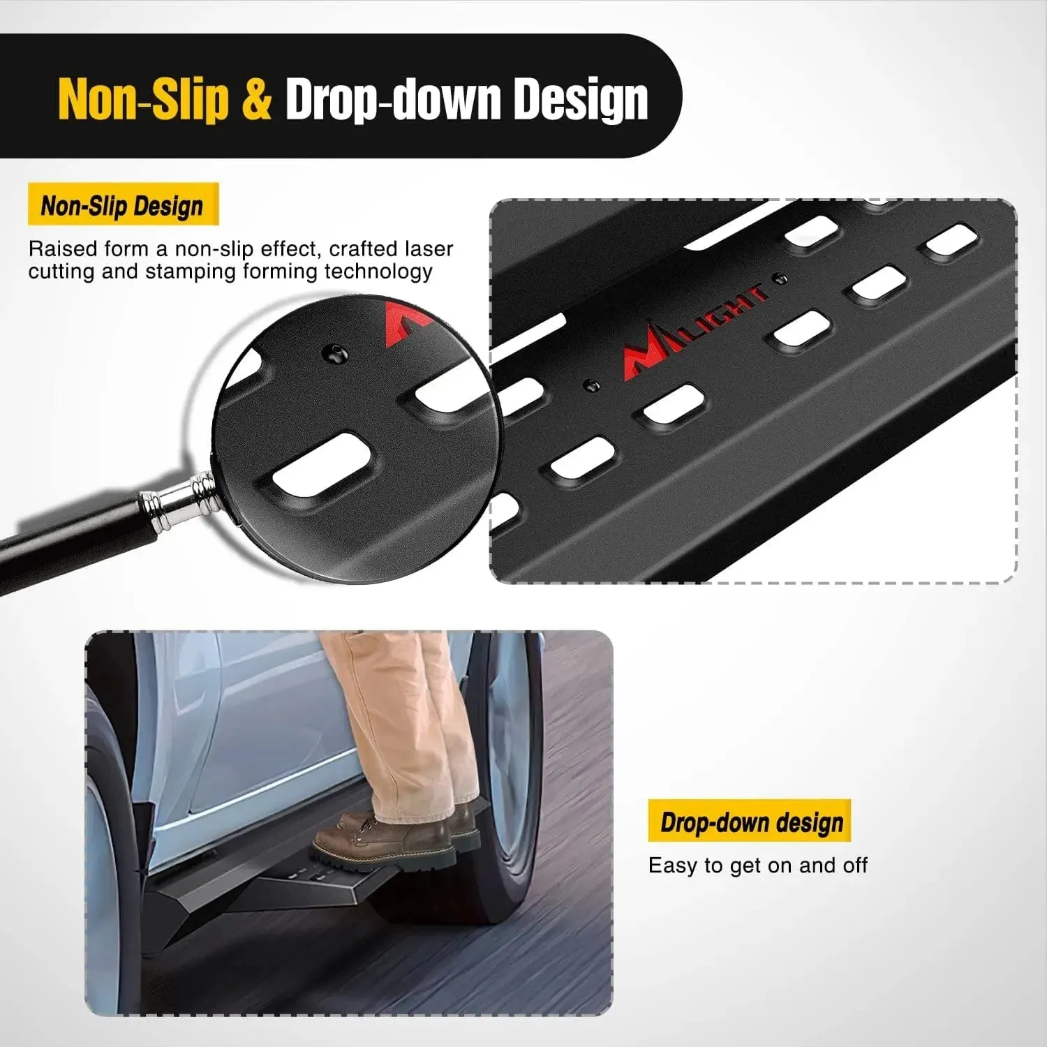 2015-2022 Ford F150 | 2022 F150 Lightning EV | 2017-2022 F250 F350 F450 F550 SuperCrew Cab Running Boards