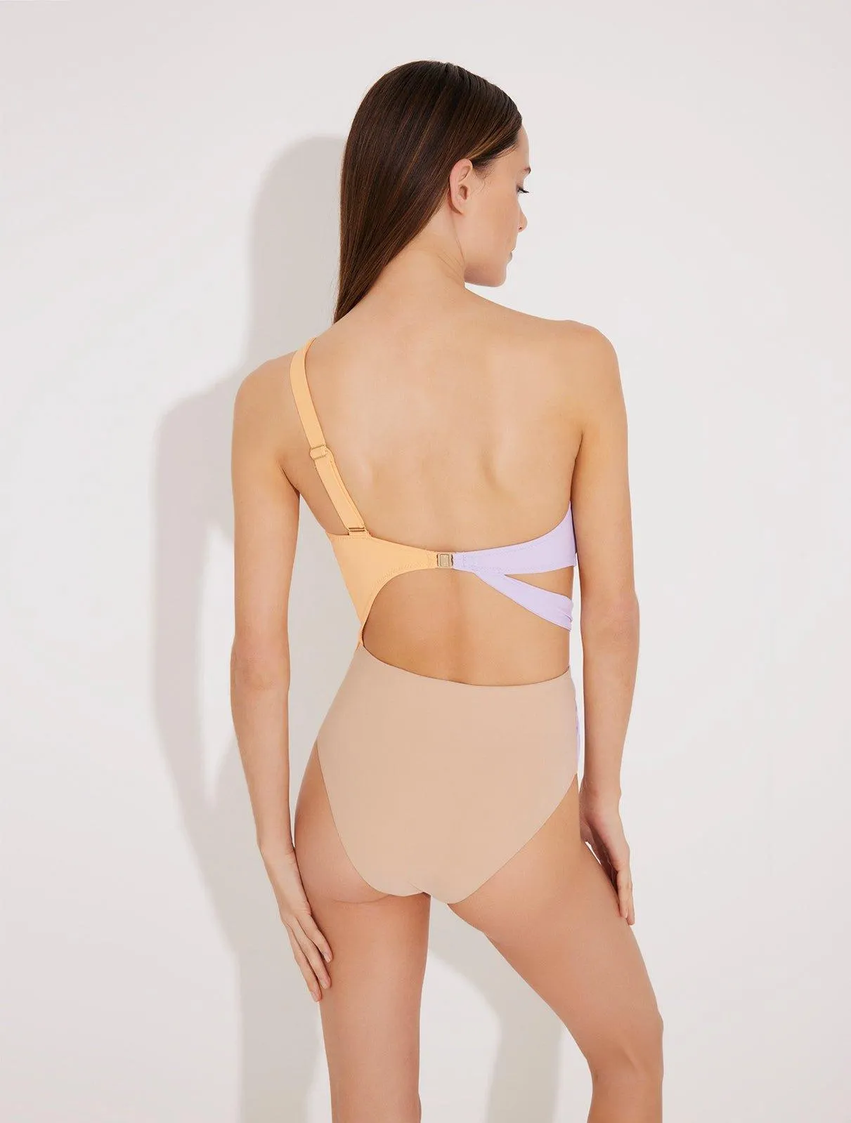 Adelina Orange/Lilac/Nude Swimsuit