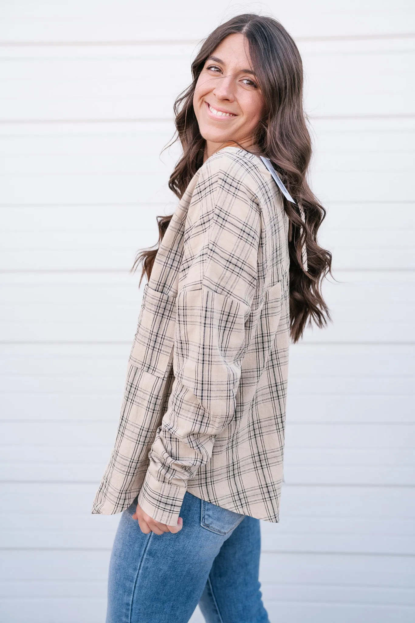 All Over The Grid Tie Plaid Top