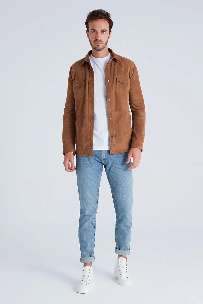 Andy Men's Suede Shirt - Snuff