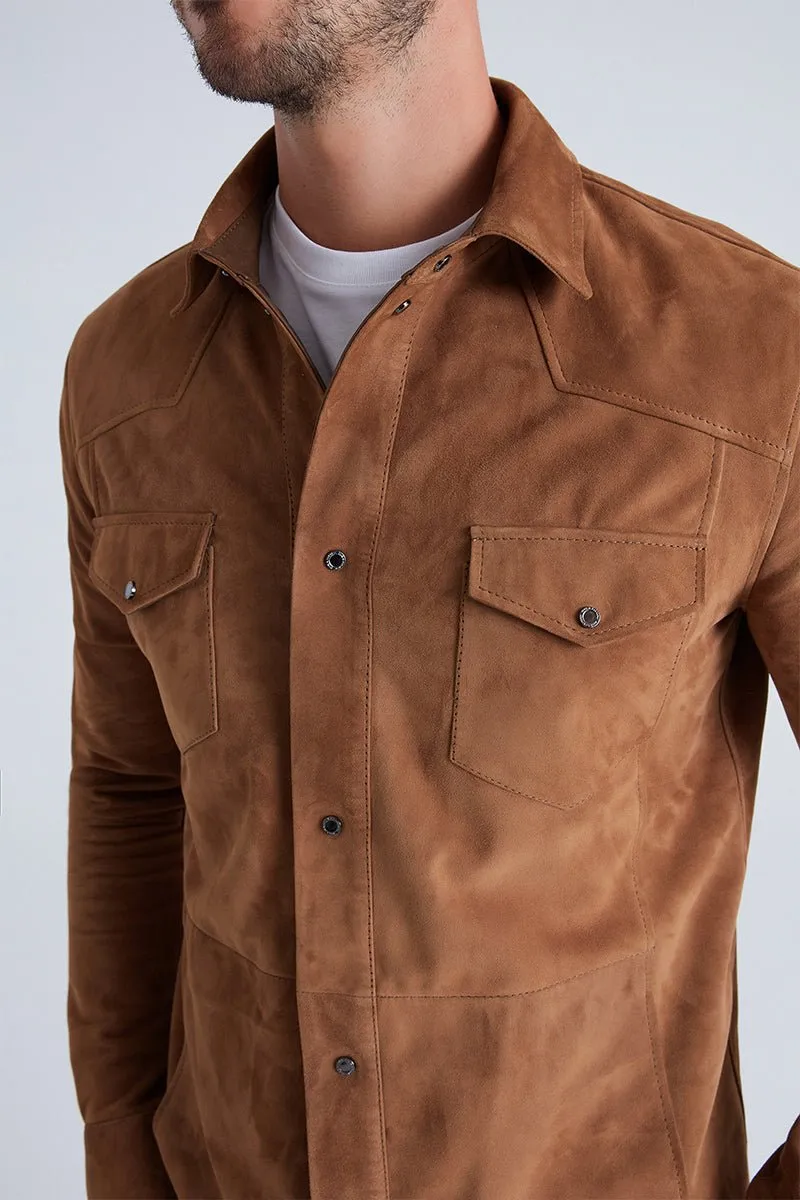 Andy Men's Suede Shirt - Snuff