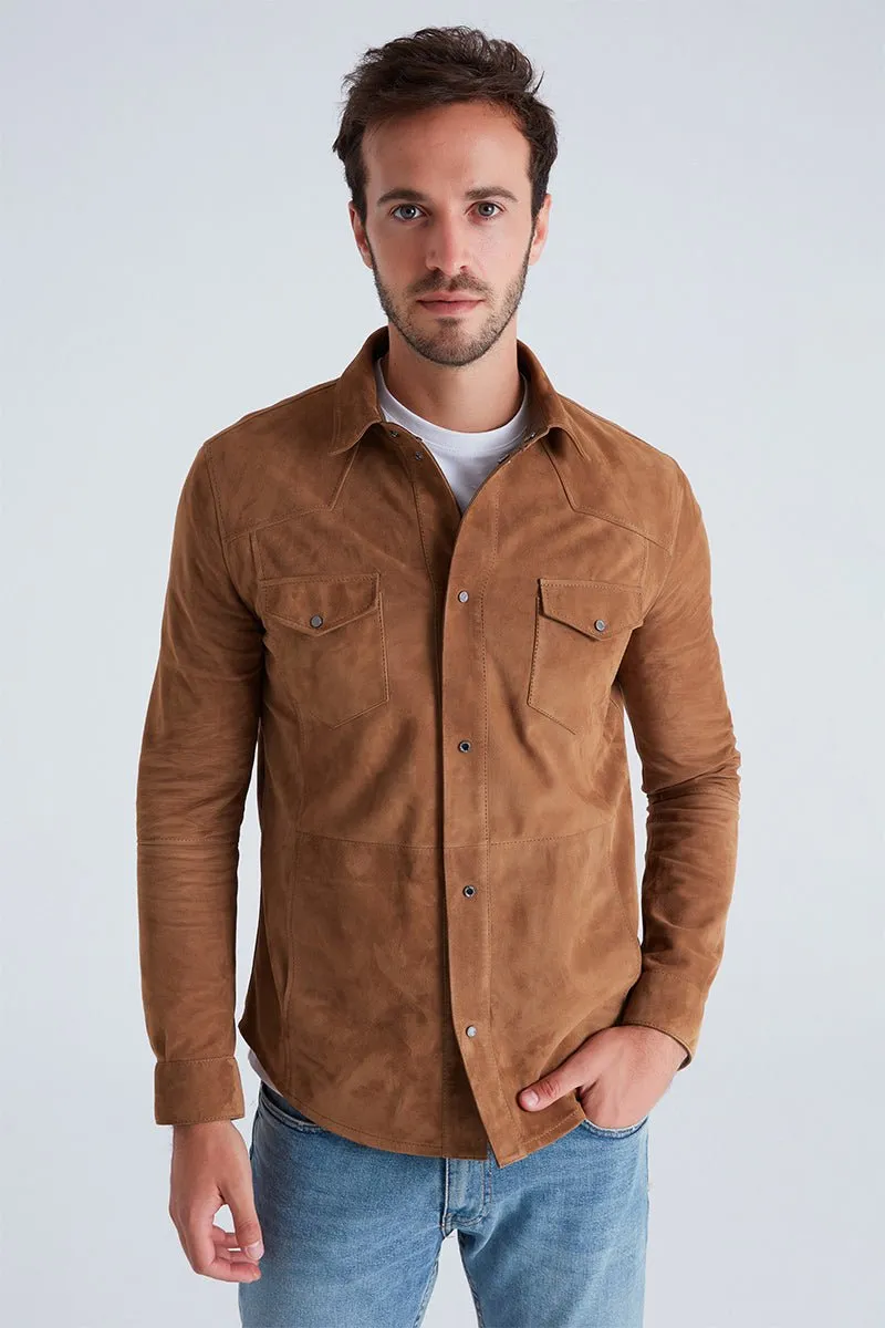Andy Men's Suede Shirt - Snuff