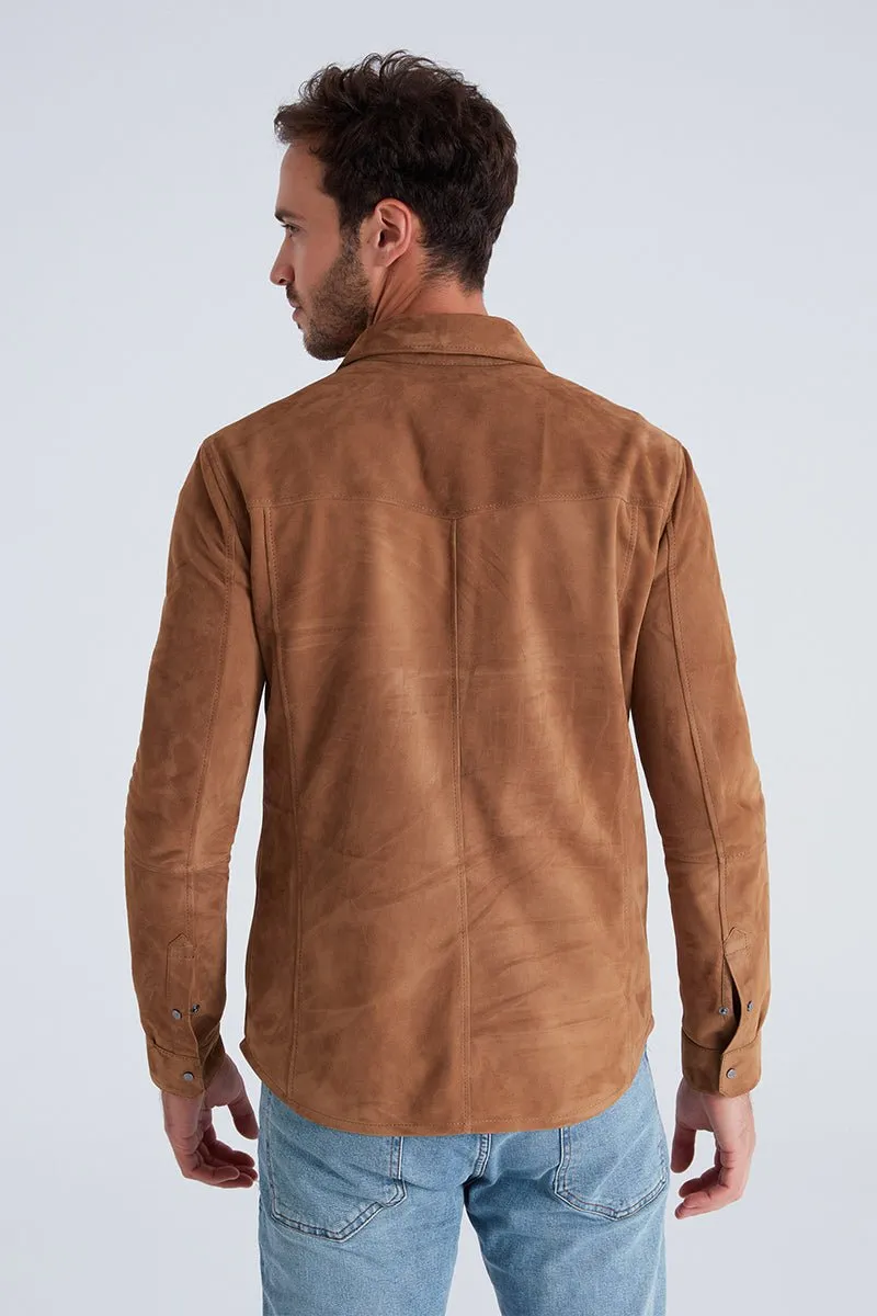 Andy Men's Suede Shirt - Snuff