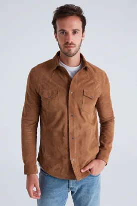 Andy Men's Suede Shirt - Snuff