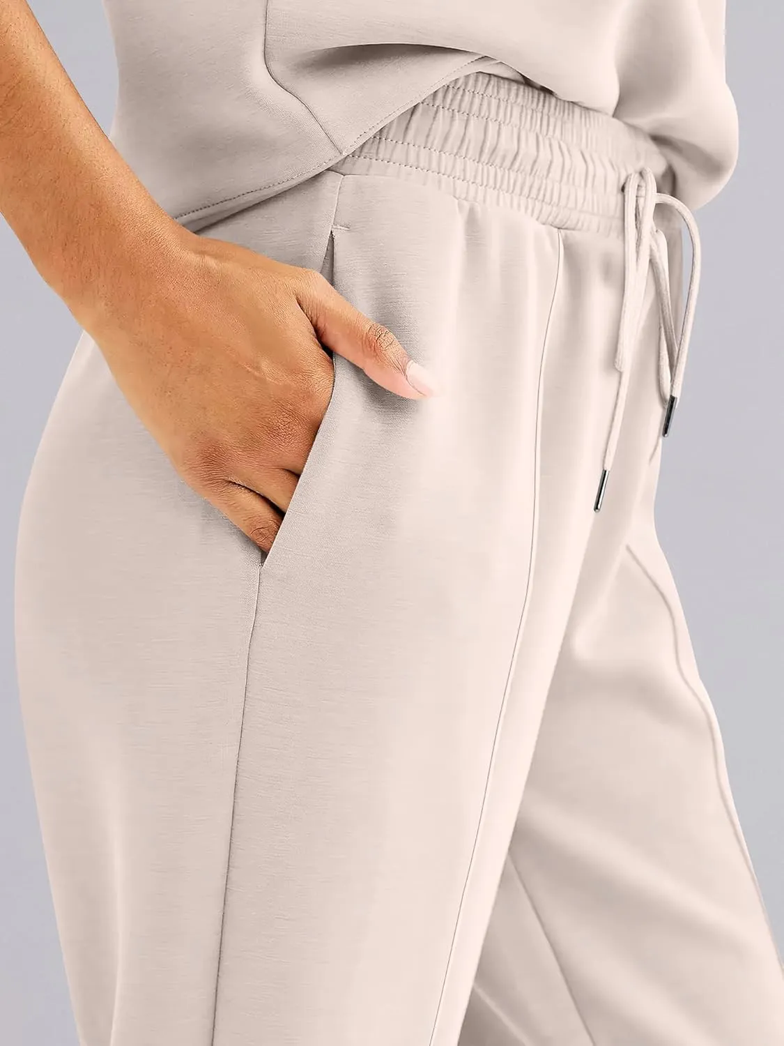 ANRABESS Women's Wide Leg Sweatpants High Waist Baggy Flared Pants Drawstring Athletic Joggers Sweat Pants