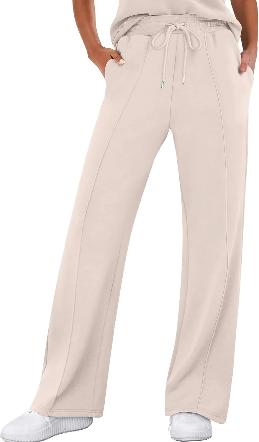 ANRABESS Women's Wide Leg Sweatpants High Waist Baggy Flared Pants Drawstring Athletic Joggers Sweat Pants