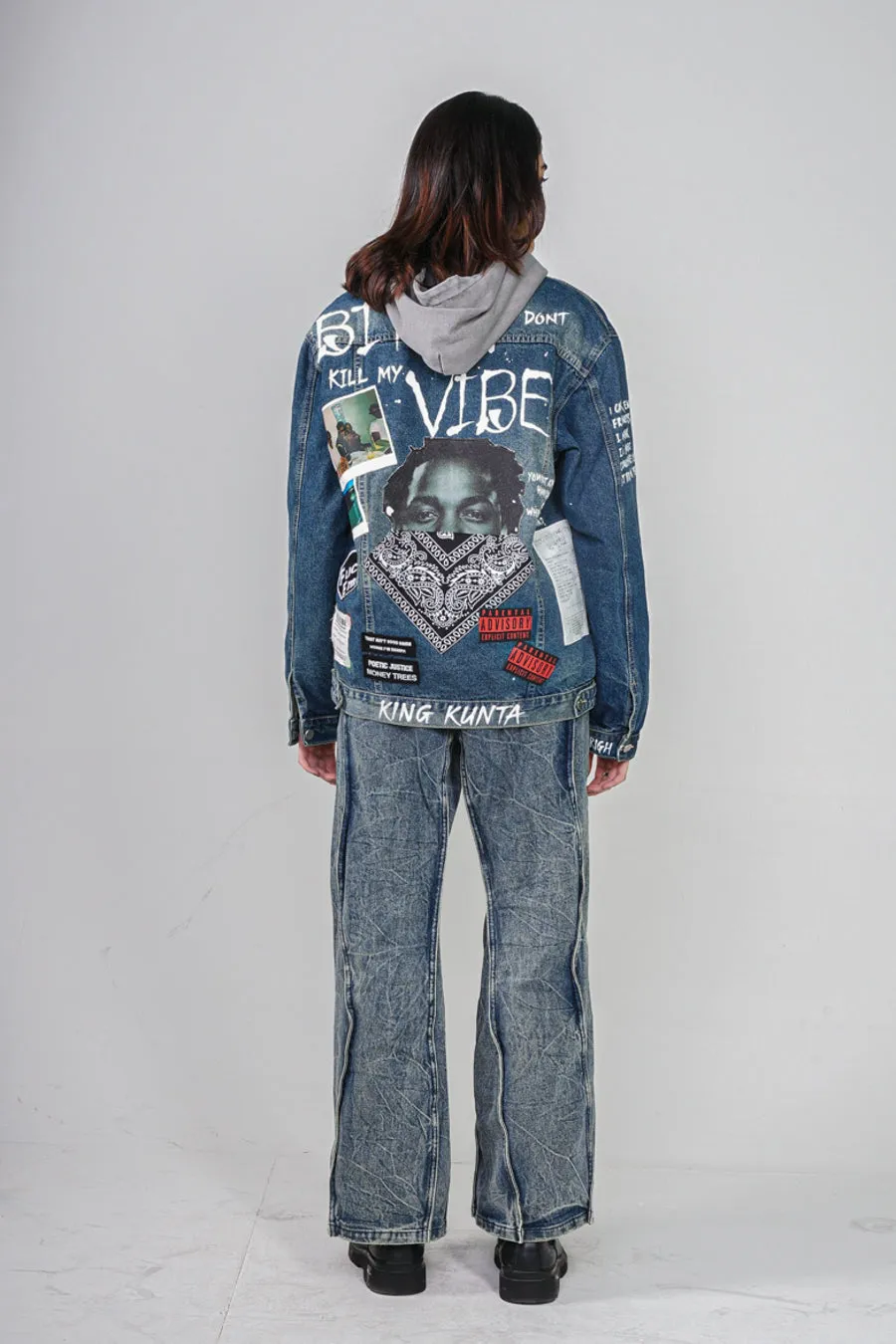 BITCH DON'T KILL MY VIBE' - DENIM BLUE VALKYRE JACKET