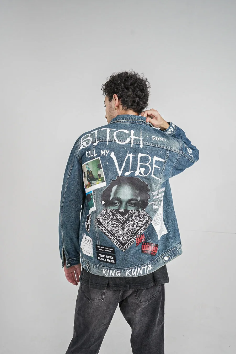 BITCH DON'T KILL MY VIBE' - DENIM BLUE VALKYRE JACKET