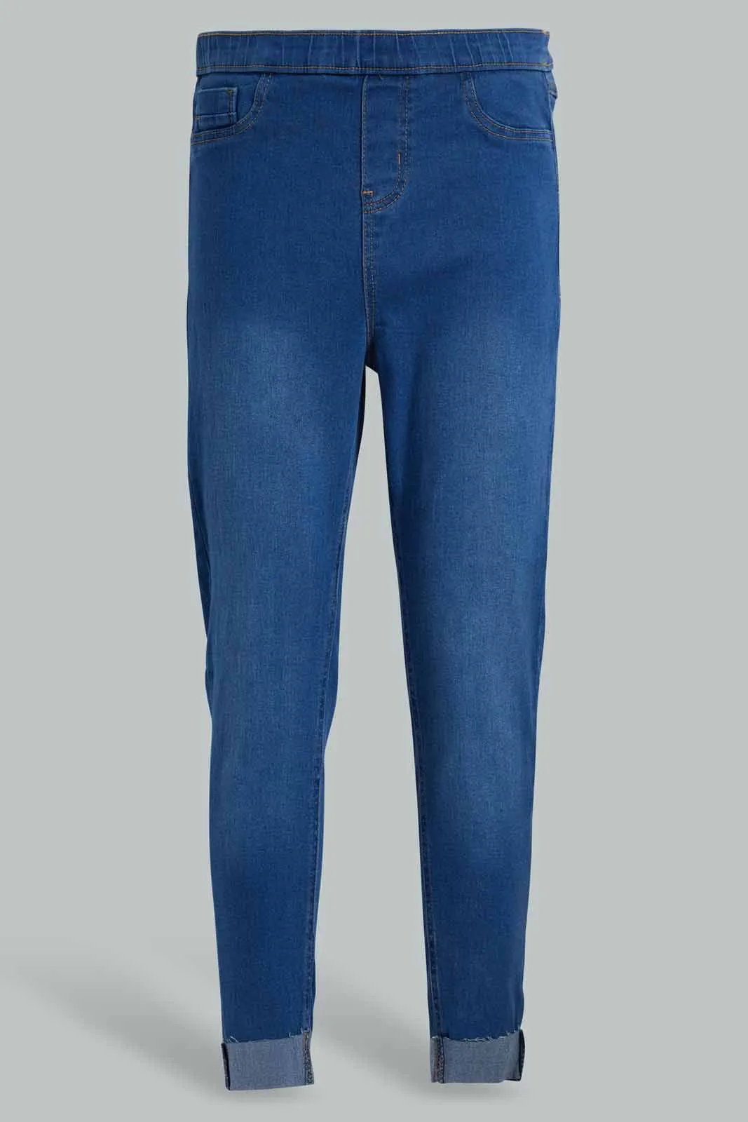Blue Plain Jegging For Women