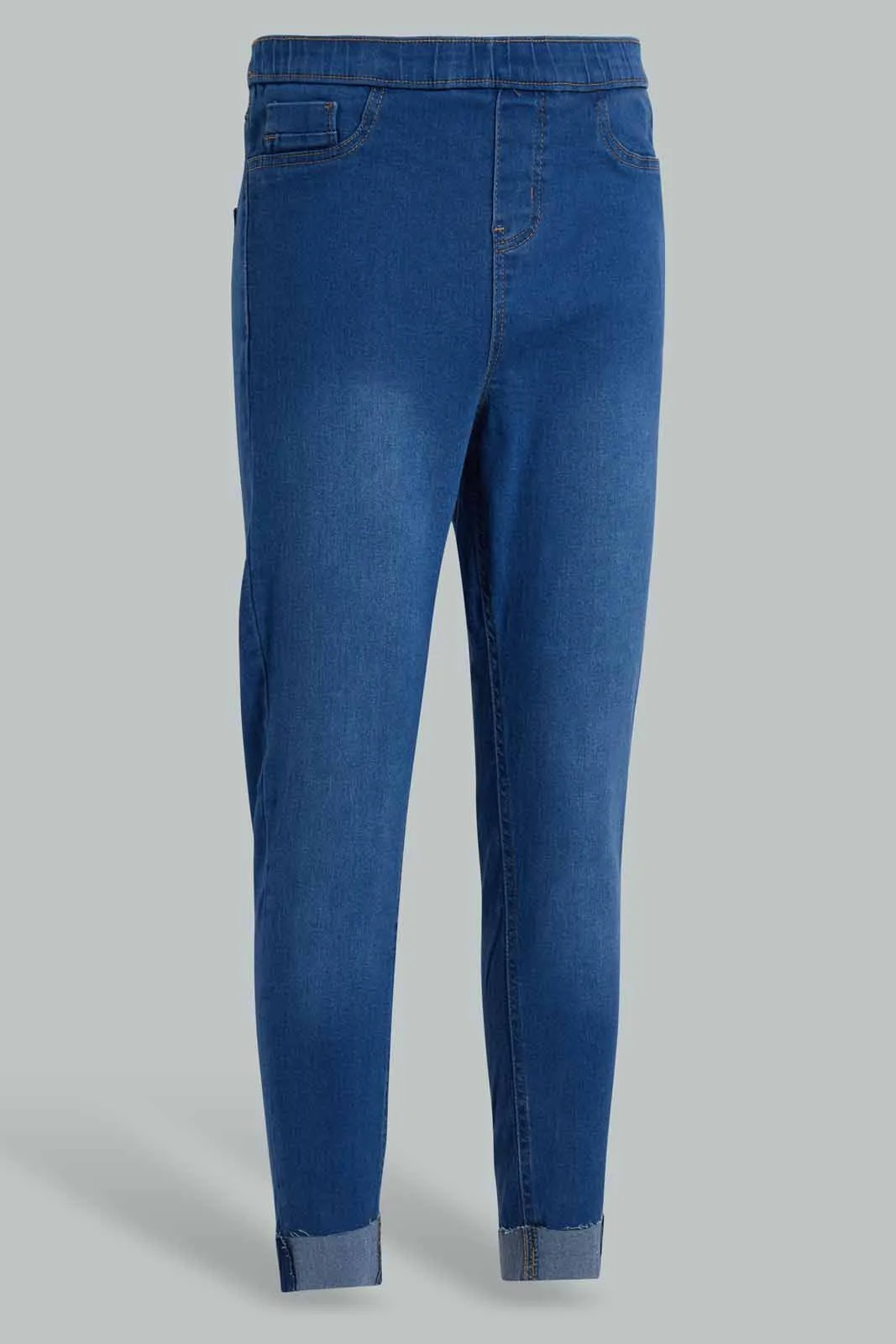 Blue Plain Jegging For Women