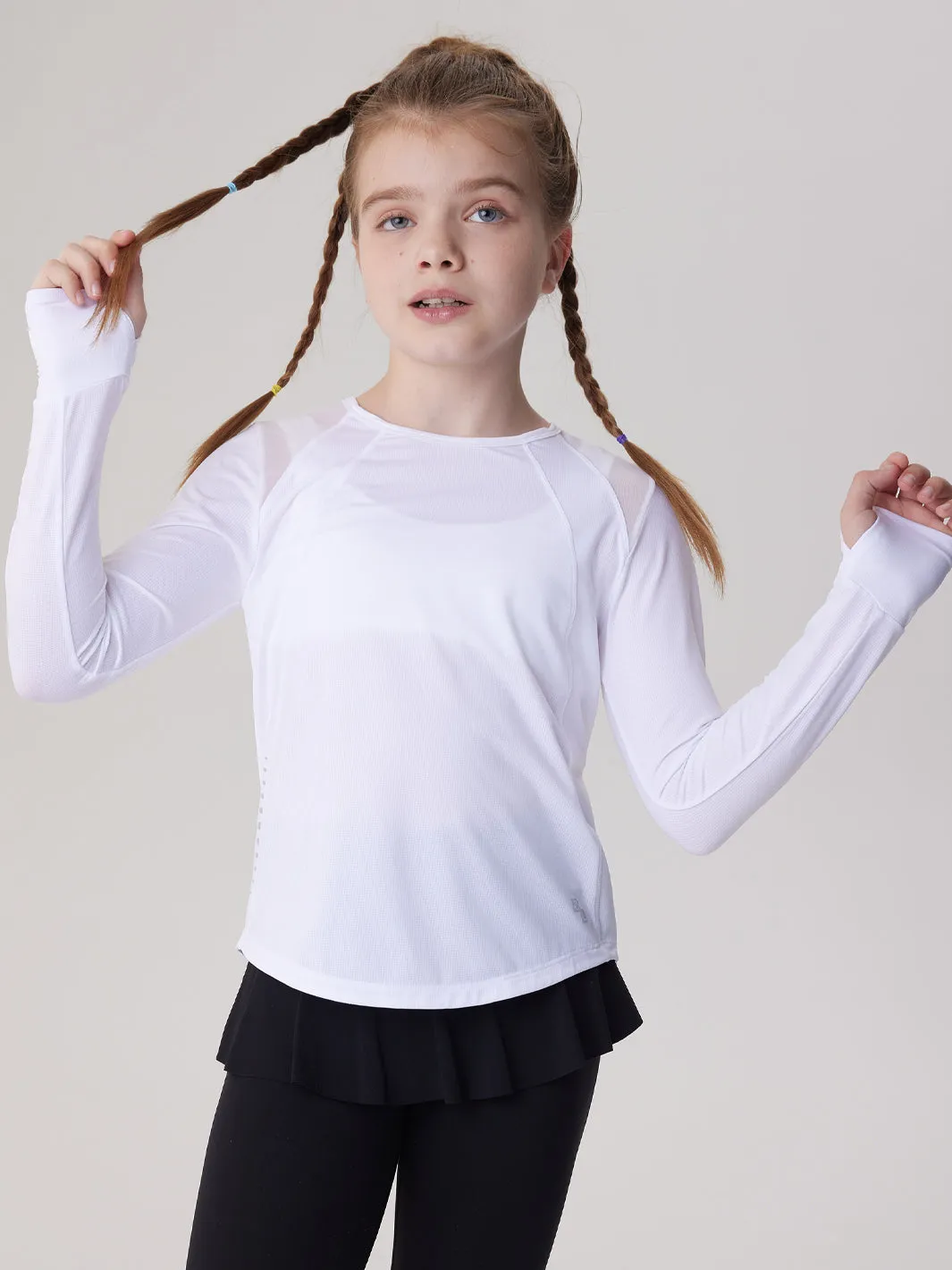 Breathable Mesh Panel Longsleeve Tee