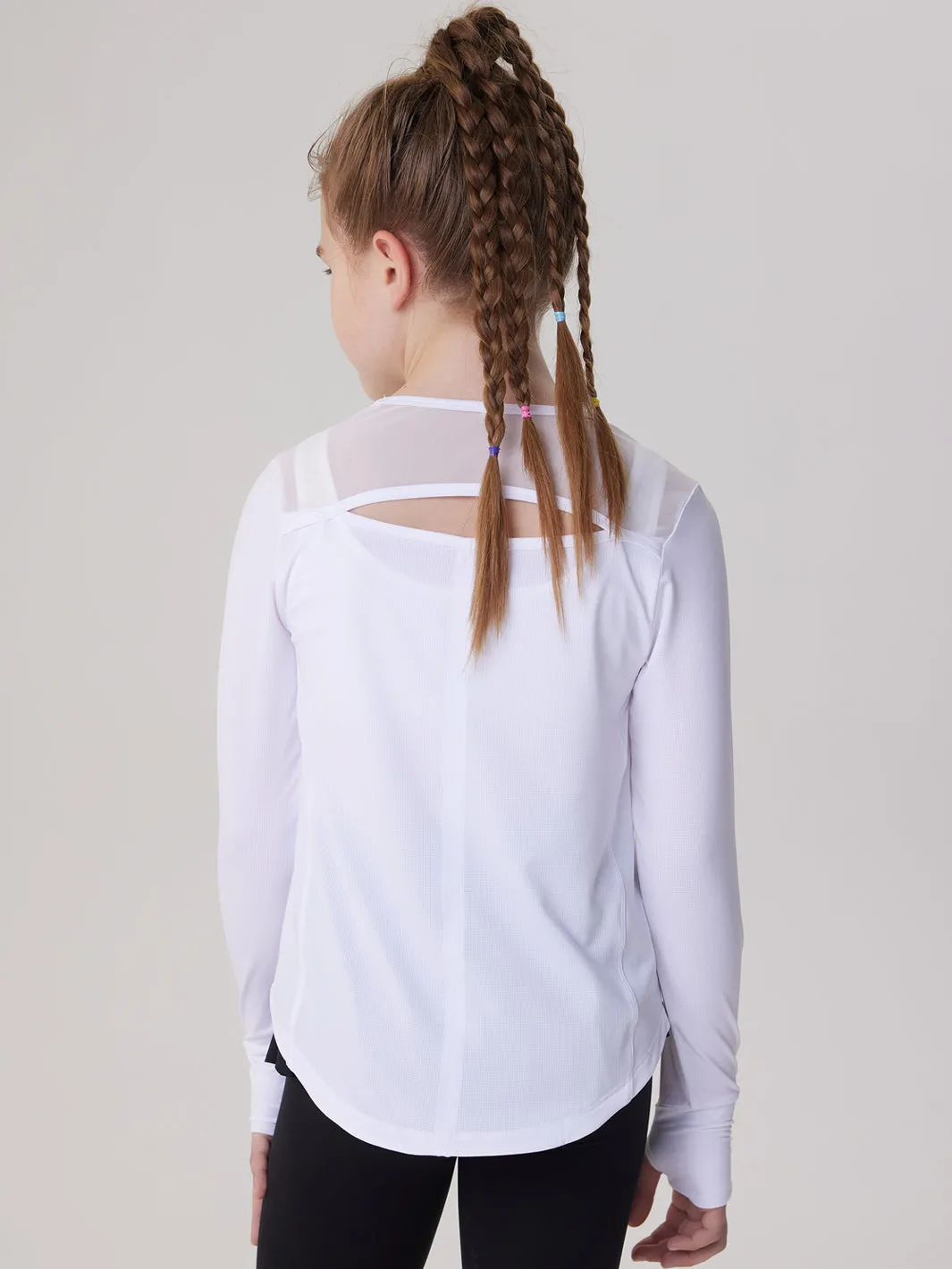 Breathable Mesh Panel Longsleeve Tee