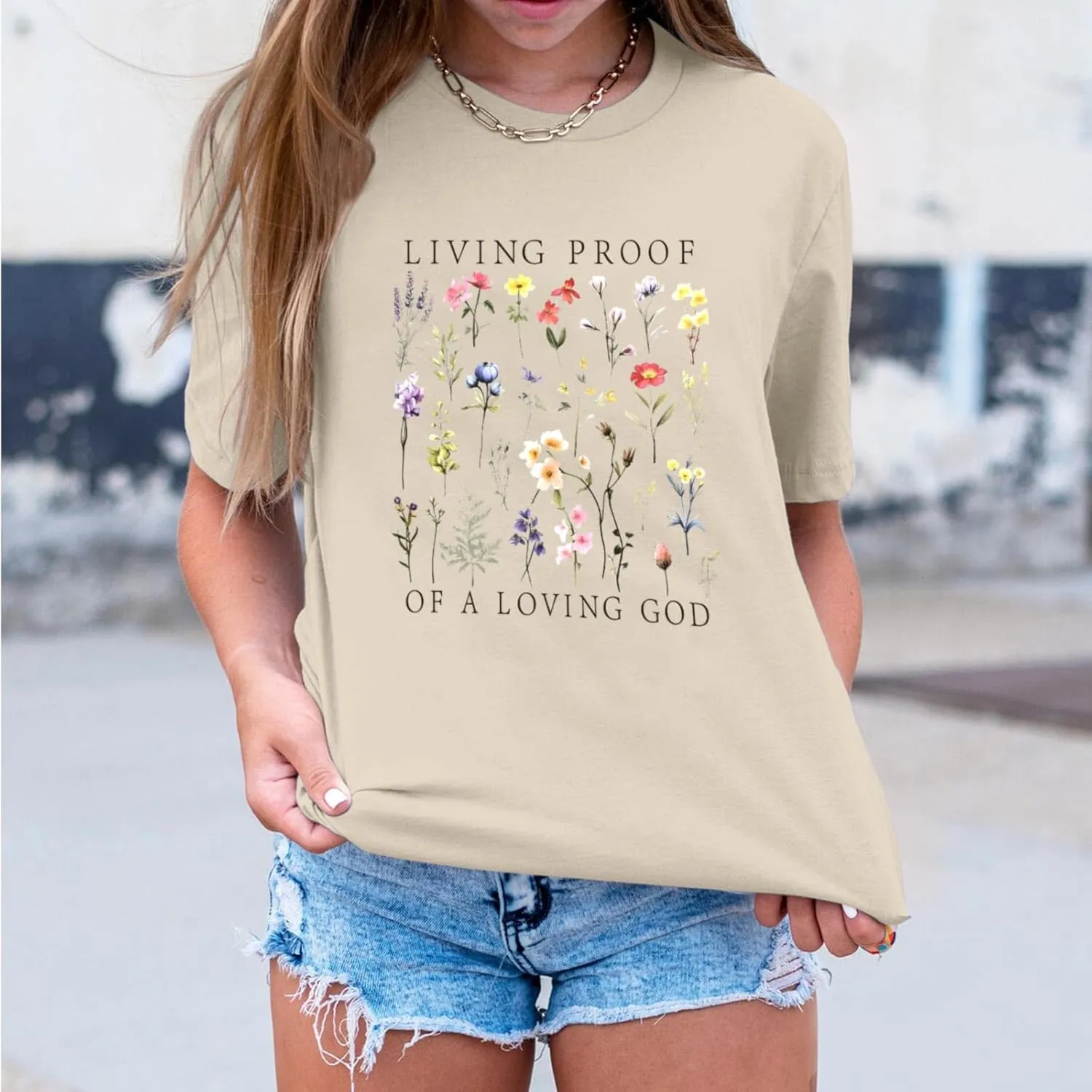 Christian Shirts for Women Boho Floral Graphic Tees God Bible Verse Religious Faith Tshirt Wildflower Inspiration Top