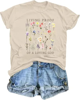Christian Shirts for Women Boho Floral Graphic Tees God Bible Verse Religious Faith Tshirt Wildflower Inspiration Top