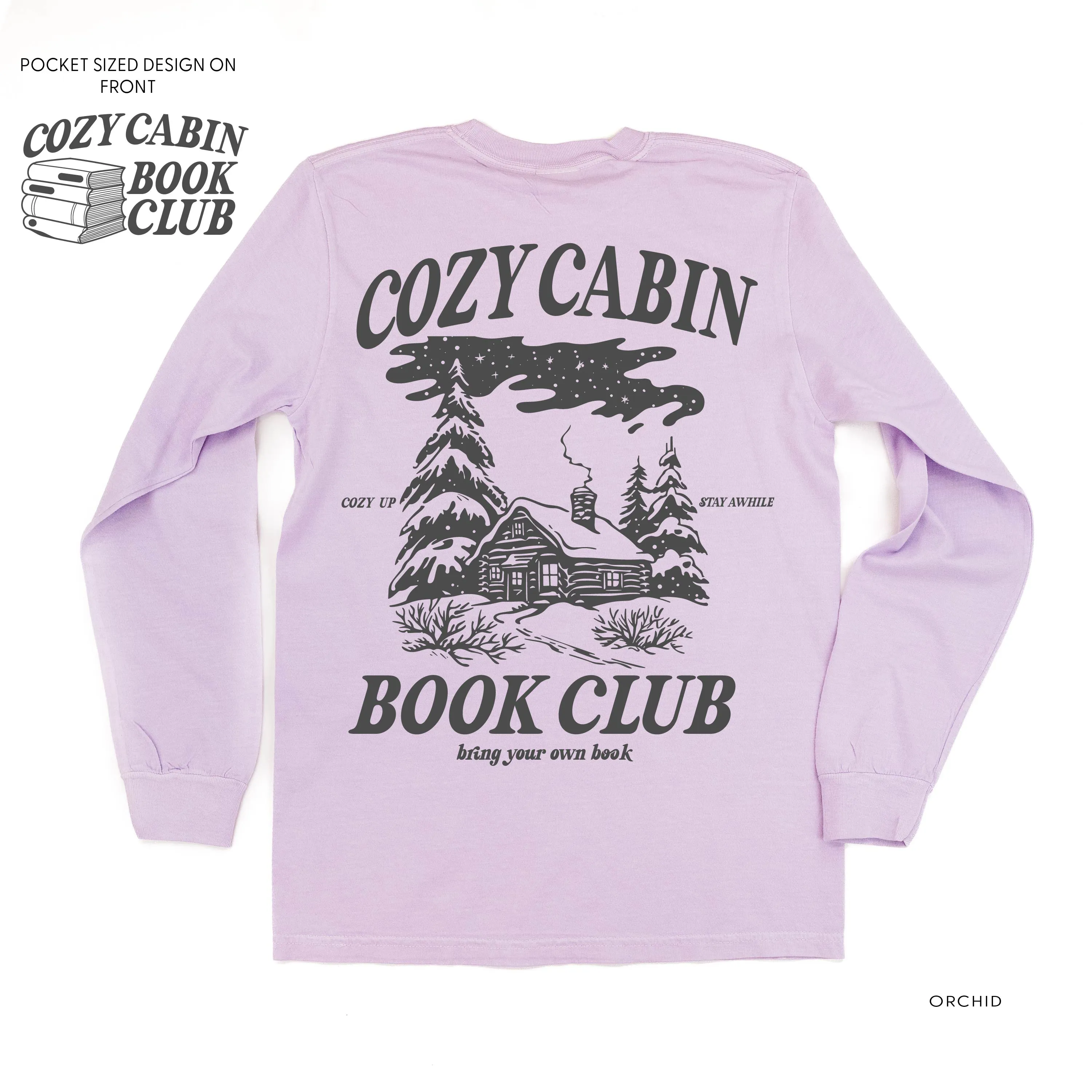 Cozy Cabin Book Club (pf&b) - LONG SLEEVE Comfort Colors Tee