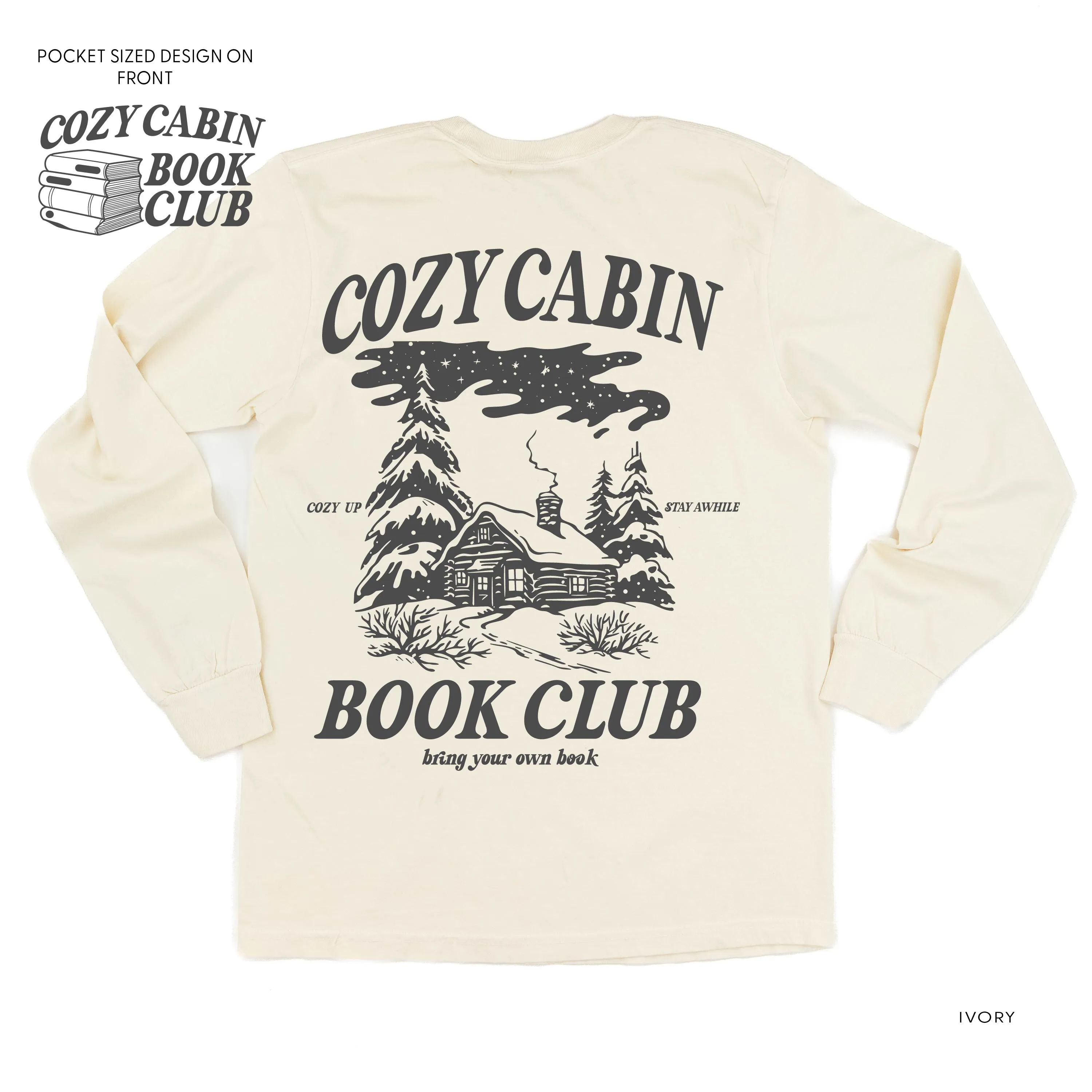 Cozy Cabin Book Club (pf&b) - LONG SLEEVE Comfort Colors Tee