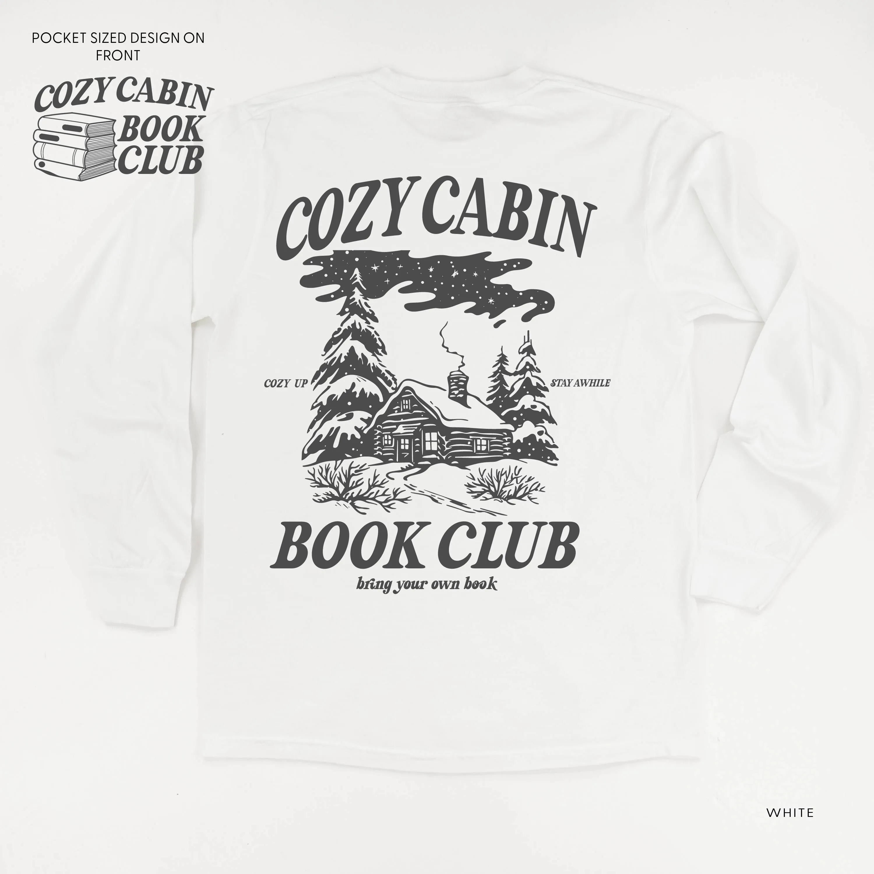 Cozy Cabin Book Club (pf&b) - LONG SLEEVE Comfort Colors Tee