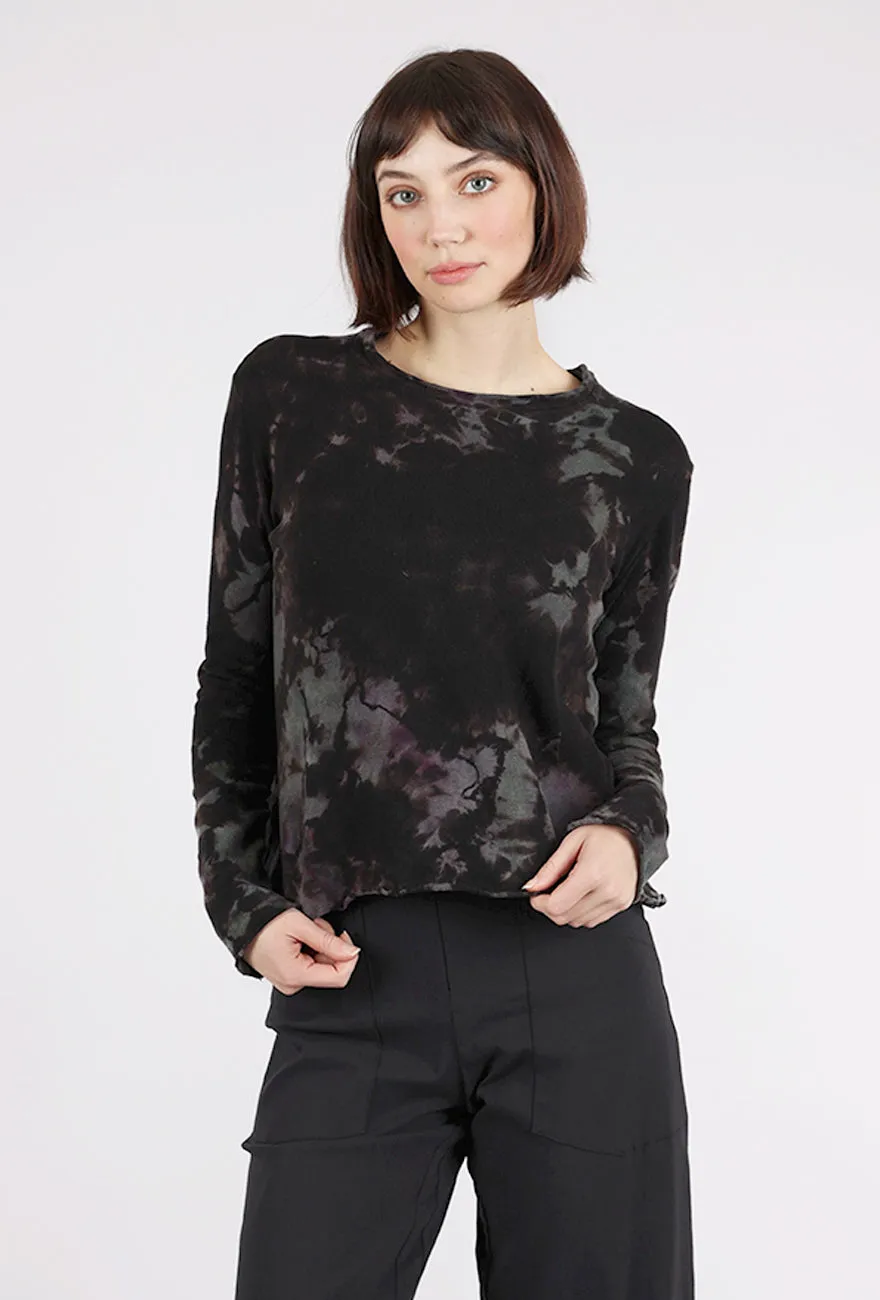 Crop Cozy Spiral Dye Top, Stormy
