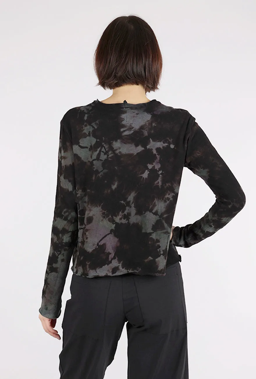 Crop Cozy Spiral Dye Top, Stormy