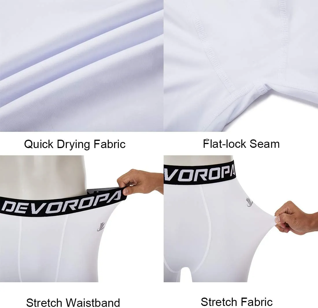 DEVOROPA Boys Leggings Quick Dry Youth Compression Pants Sports Tights Basketball Base Layer Husky/Slim/Regular/Boys