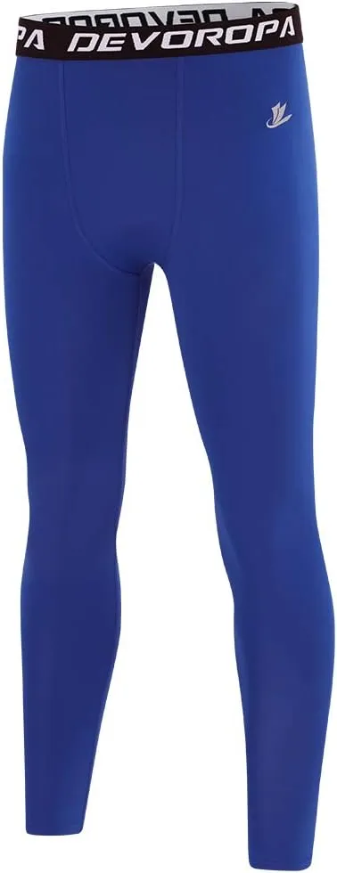 DEVOROPA Boys Leggings Quick Dry Youth Compression Pants Sports Tights Basketball Base Layer Husky/Slim/Regular/Boys