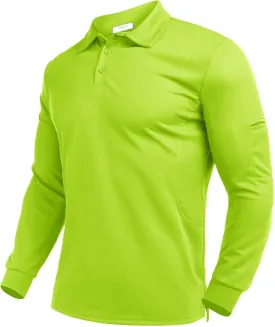 Deyeek Men's Polo Shirts Long Sleeve Golf Polo Shirts for Men Quick Dry UPF 50  Sun Protection Polos Casual Collared Shirts