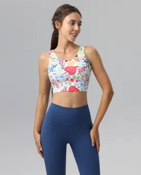 Floral V-shape Tank Top - Light Support