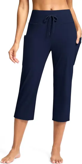 G Gradual Yoga Capri Pants for Women with Pockets High Waist Capris Leggings Tummy Control Straight Workout Summer Crop Pants
