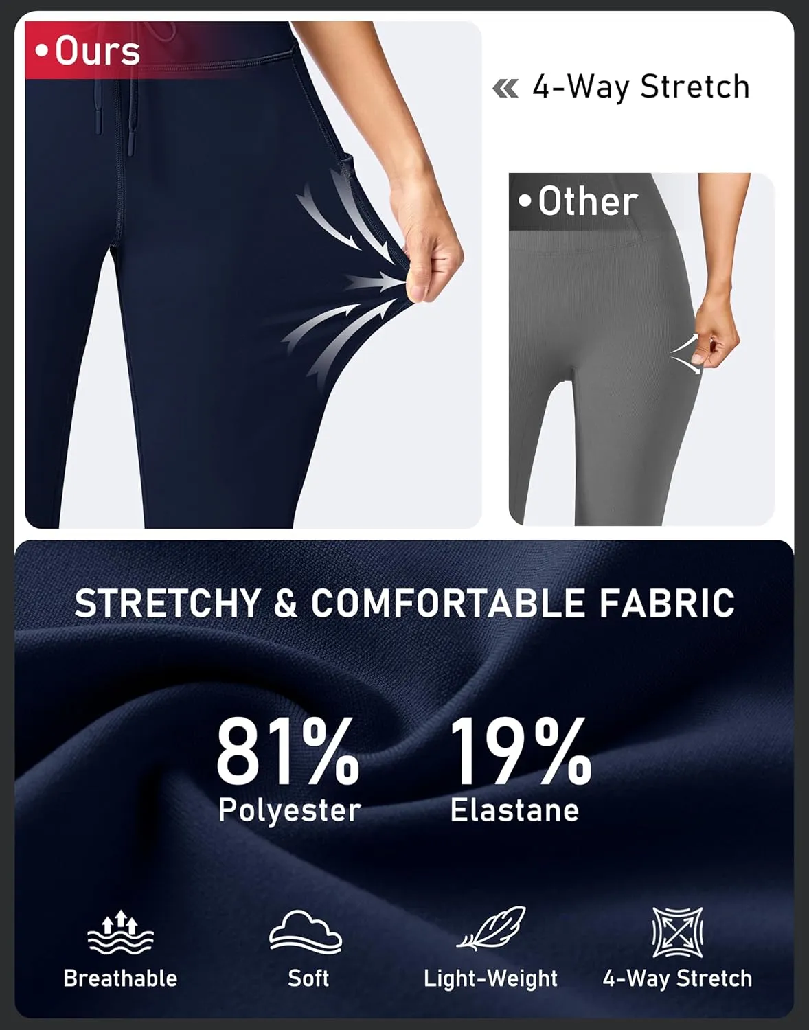G Gradual Yoga Capri Pants for Women with Pockets High Waist Capris Leggings Tummy Control Straight Workout Summer Crop Pants
