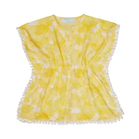 GIRL'S KAFTAN FLOWERS YELLOW