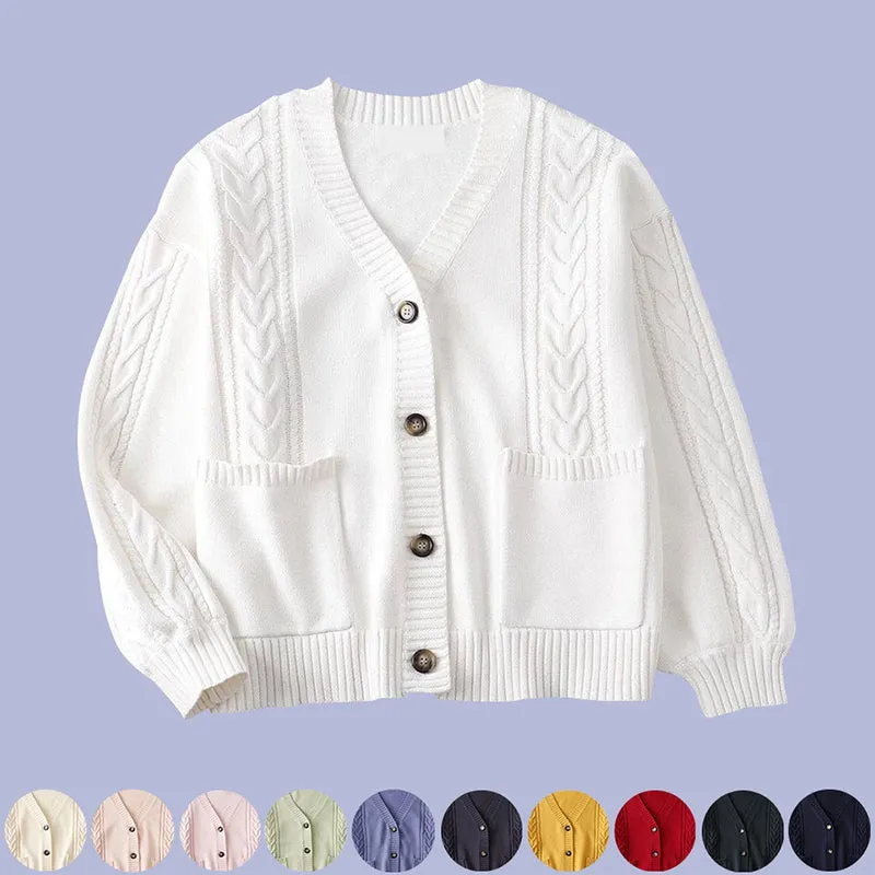 JK winter fluffy warm uniform cardigan