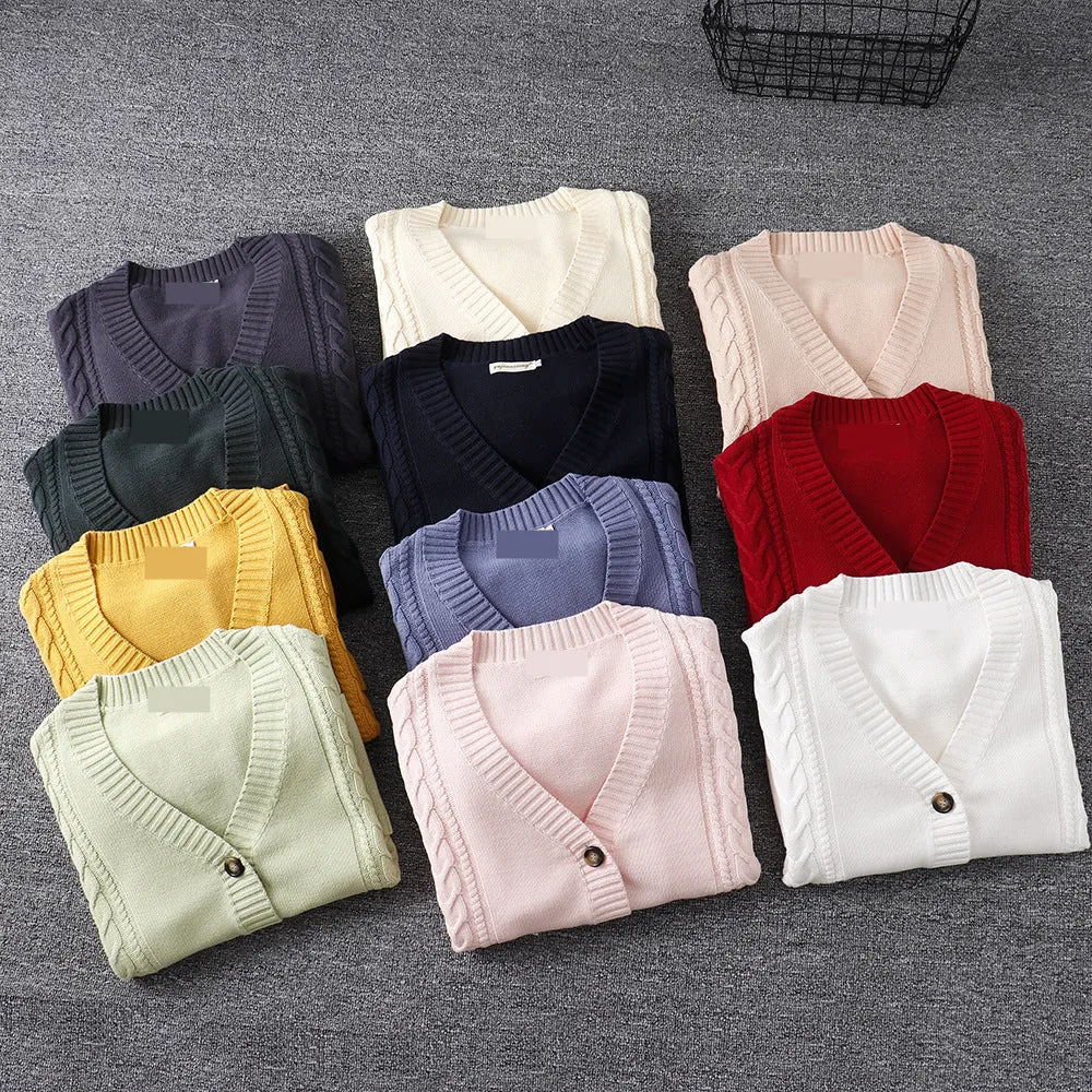 JK winter fluffy warm uniform cardigan