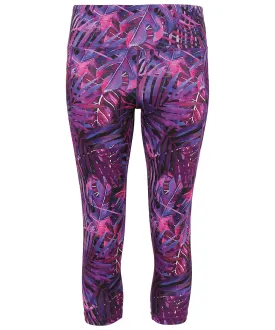 Jungle Purple - Women's TriDri® performance jungle leggings ¾ length