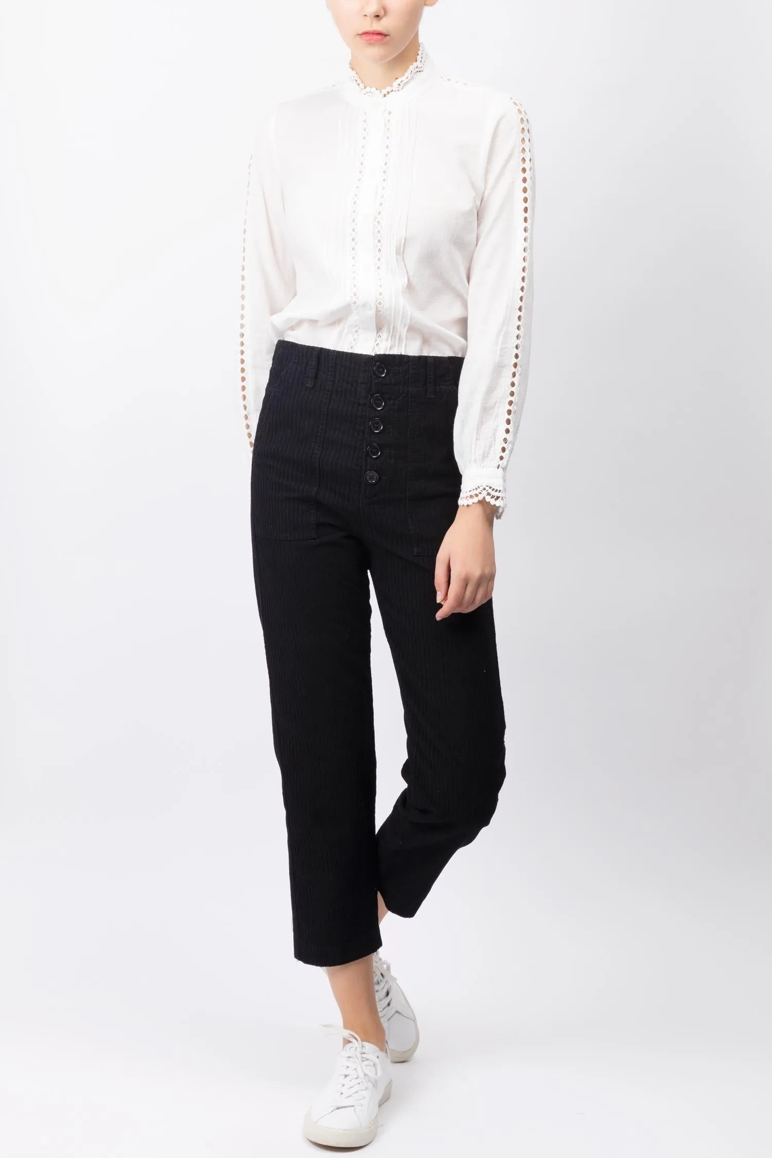 Lace Trimmed Cotton Shirt
