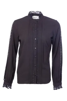 Lace Trimmed Cotton Shirt