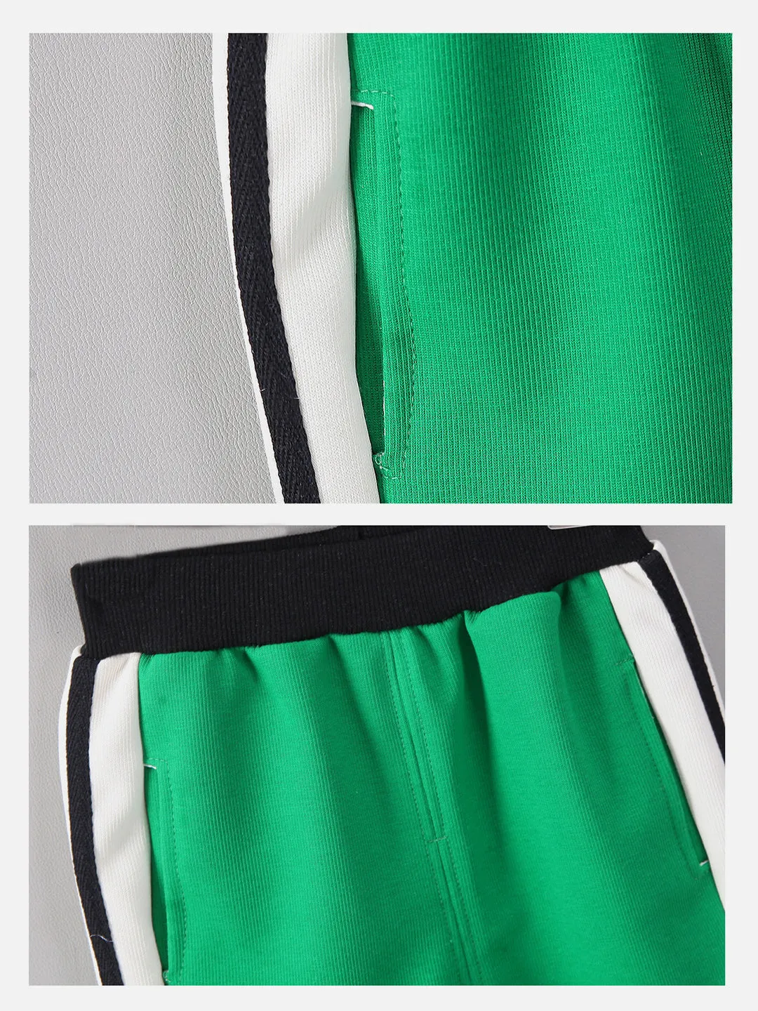 Little Surprise Box, 2 pcs Green Varsity Style Jacket with matching Tracks for Kids