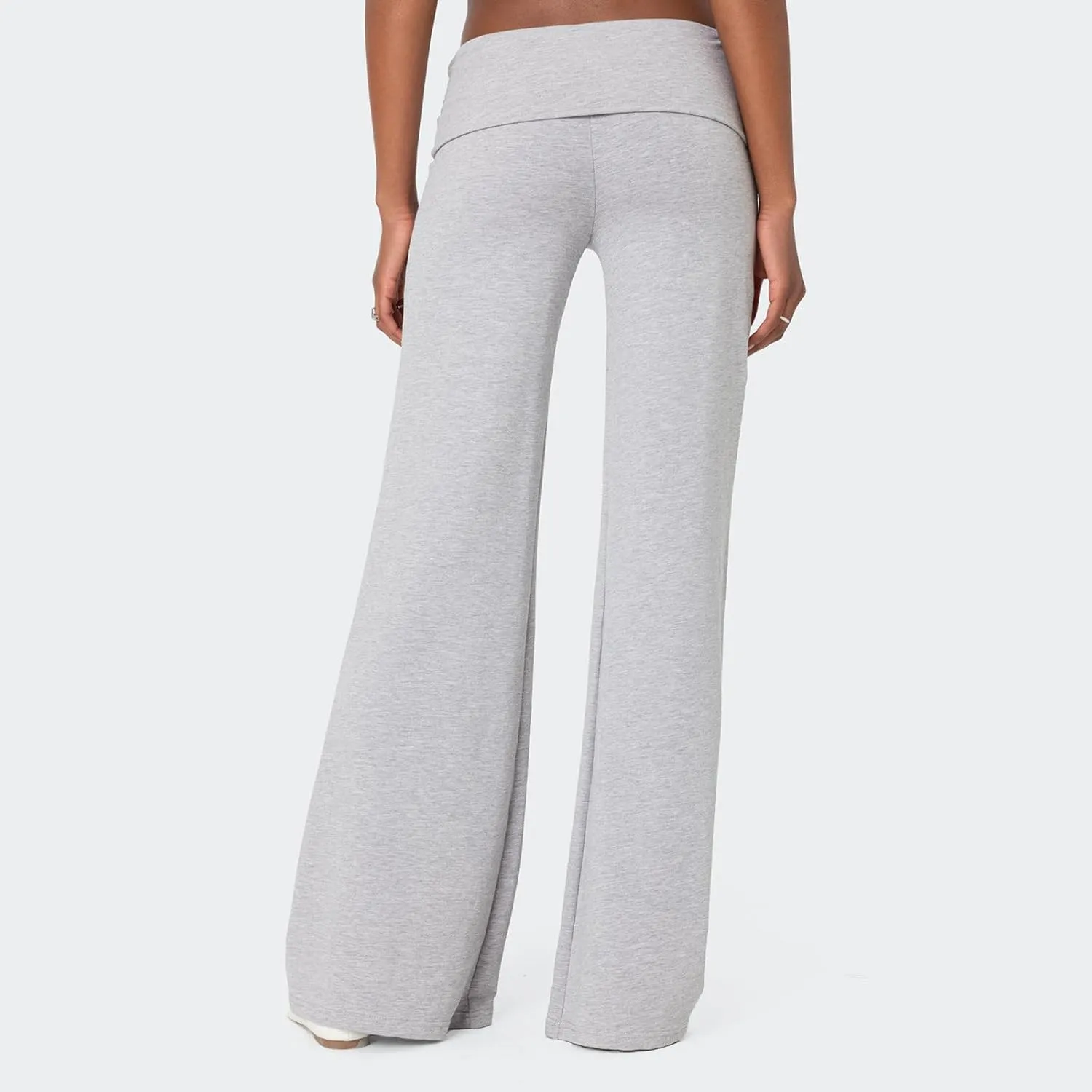 Lounge Yoga Pants for Women Fold Over Low Waist Wide Leg Sweatpants Flare Leggings Bell Bottoms Y2K Foldover Pants