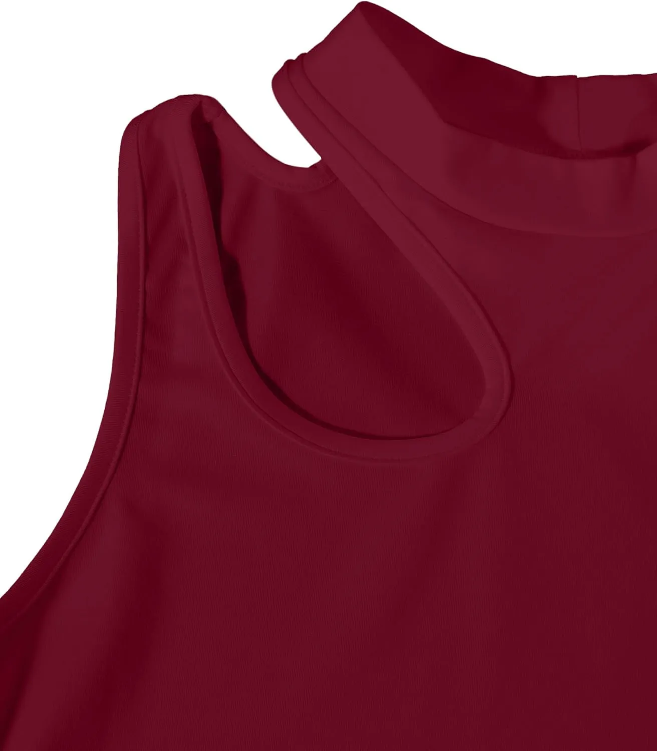 LovelyWholesale Crop Tops for Women Sexy Cut Out Tops Mock Neck Tank Top