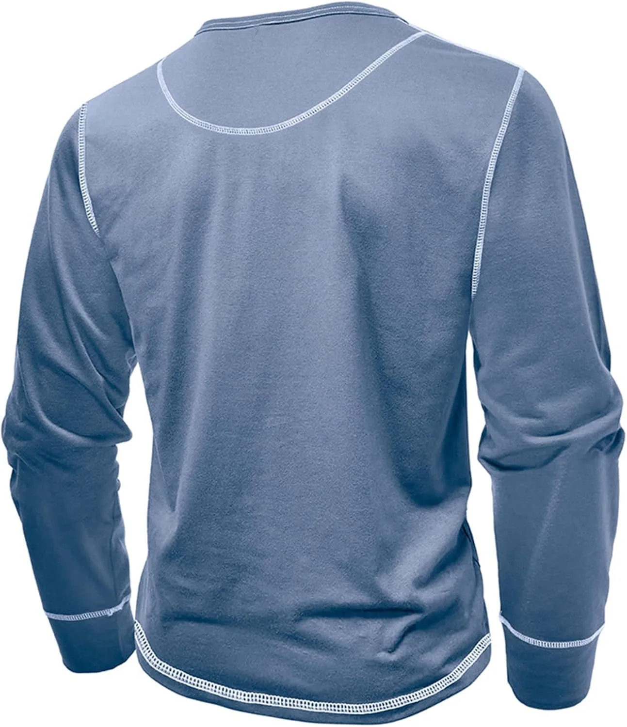 Men's Henley Shirts Cotton Button Down Shirts Long Sleeve Pullover Shirts Casual Stylish Solid Baggy Shirts