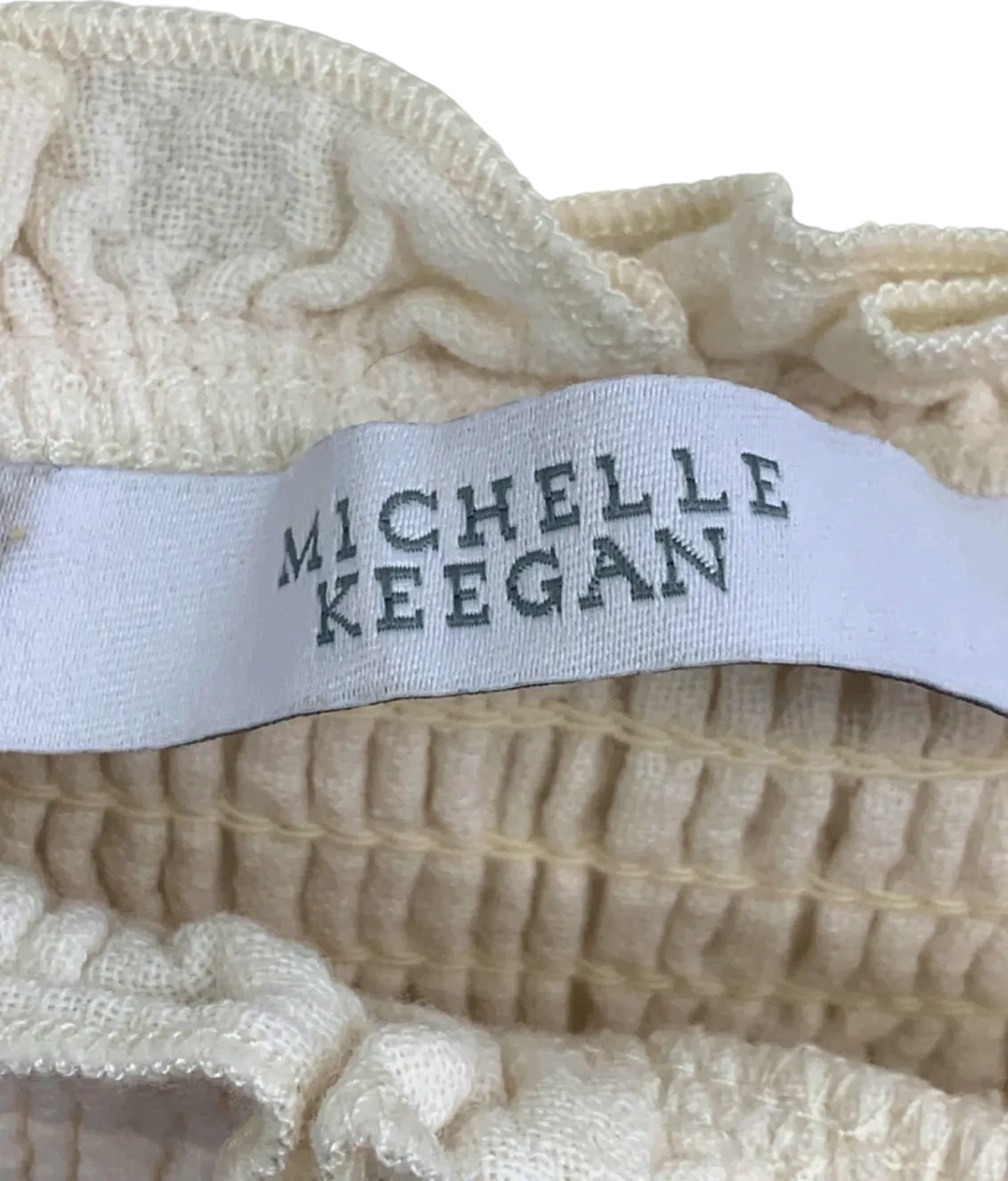 Michelle Keegan Cream Smocked Crop Top UK 10