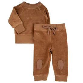 MIK Charlie Ribbed Velour Camel Set