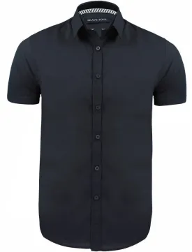 Mombassa Short Sleeve Button Down Shirt in Navy