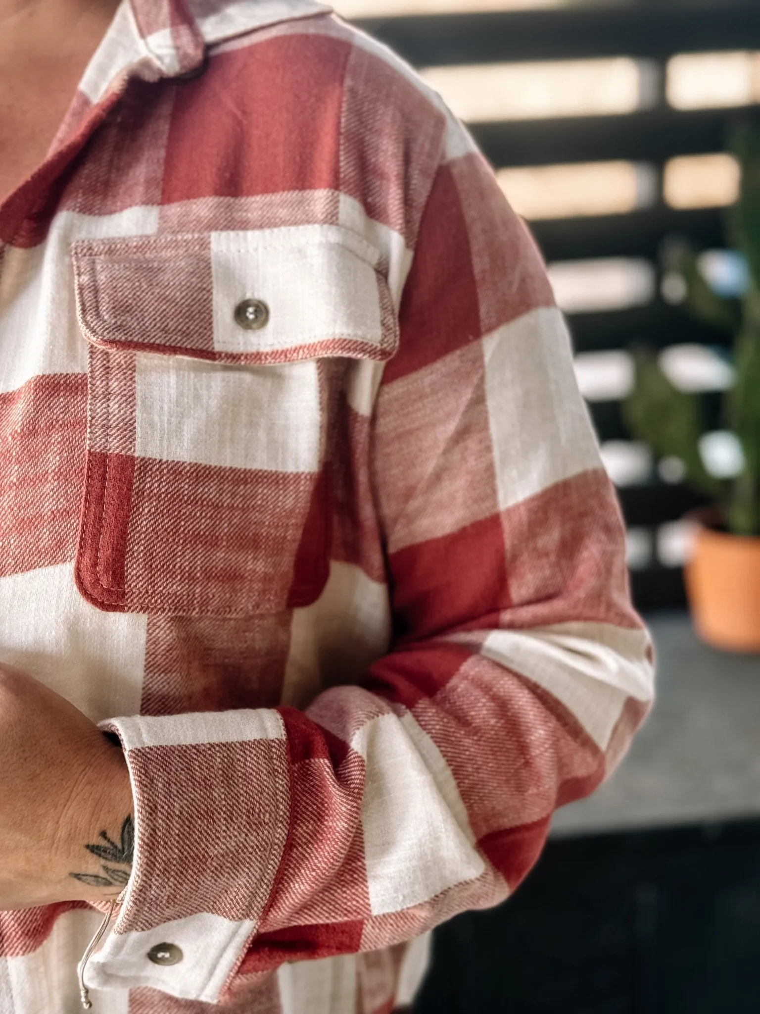 Morning Glow Athleisure Flannel, Clay