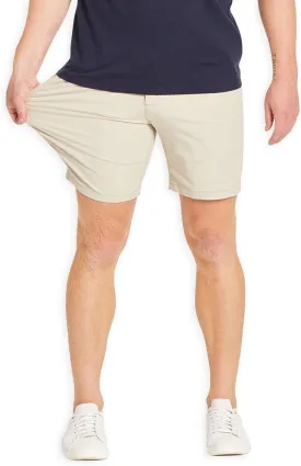 Mugsy Mens Chinos Shorts, 4-Way Stretch Khaki Shorts for Men, Comfortable, Classic Fit, 7" Inseam
