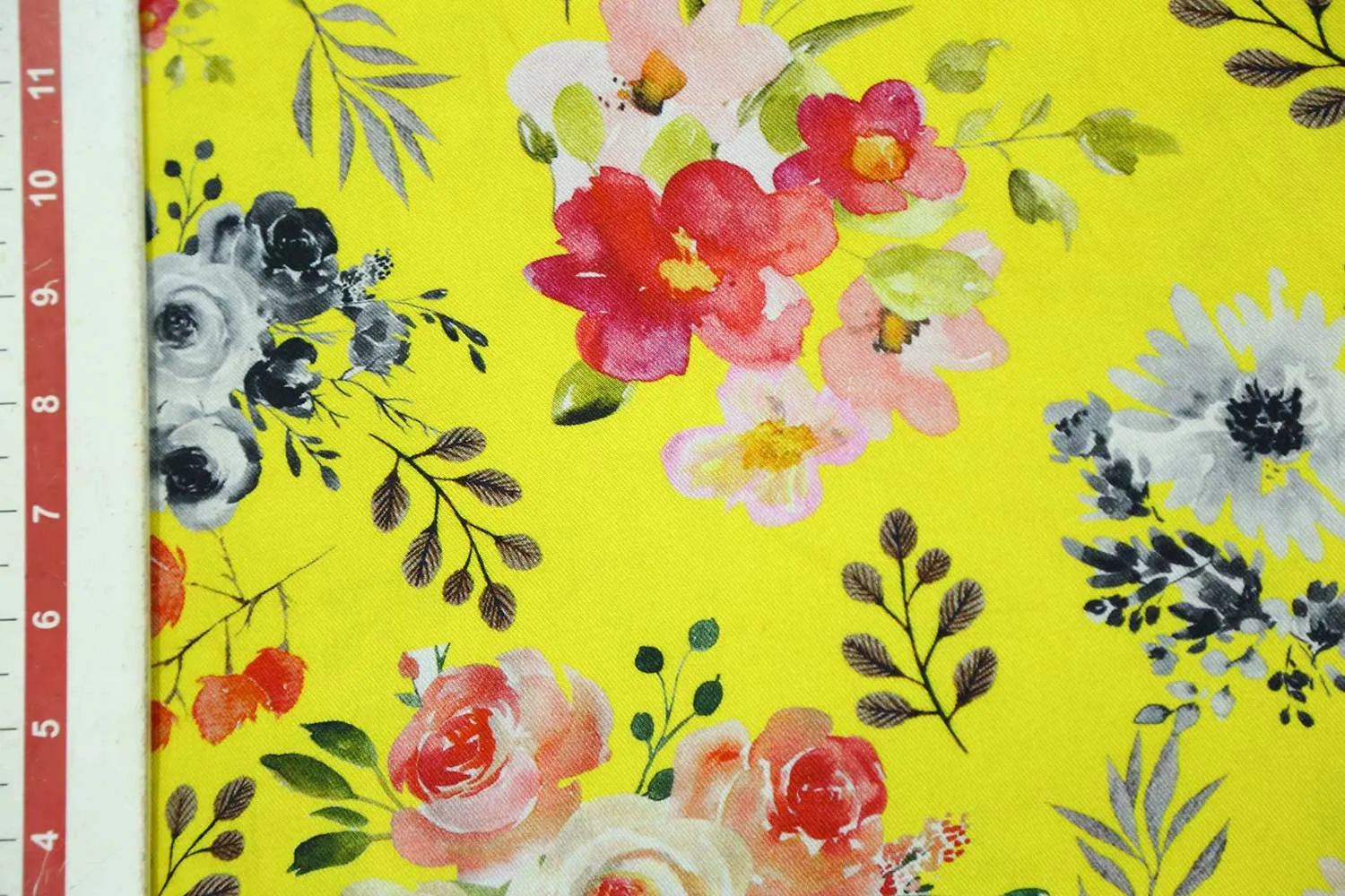 Multicolor Floral Printed Tencel Twill Viscose Fabric