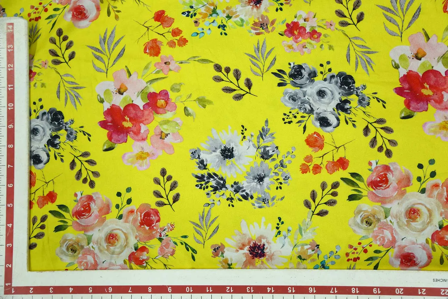 Multicolor Floral Printed Tencel Twill Viscose Fabric