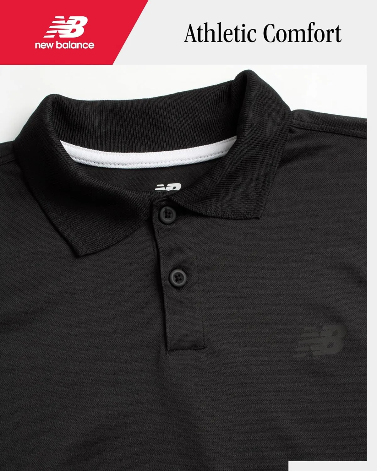 New Balance Boys' Polo T-Shirt - Short Sleeve Dry Fit Shirt for Boys' - Performance Collared Golf Shirt (8-20)
