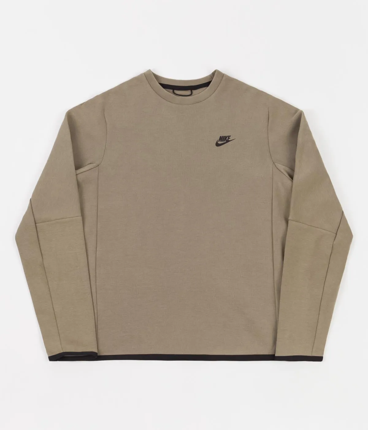 Nike Tech Fleece Wash Crewneck Sweatshirt - Taupe Haze / Black